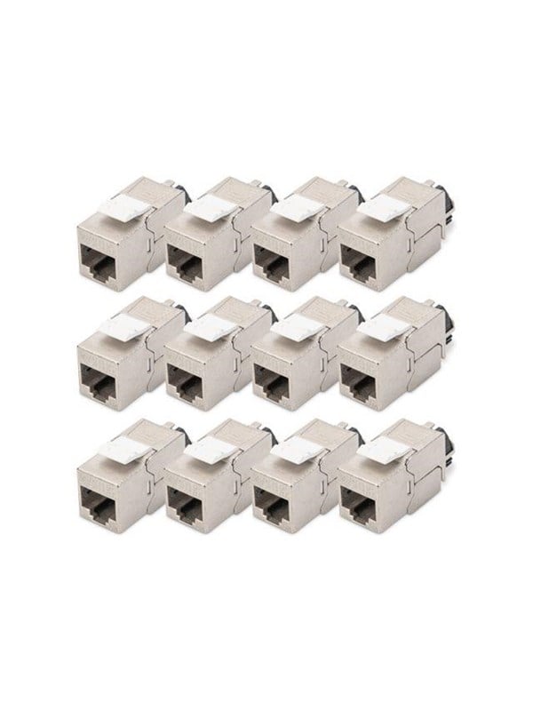 DIGITUS CAT 6A keystone‑modul, skærmet med intelligent kabelstyring - 12 stk.