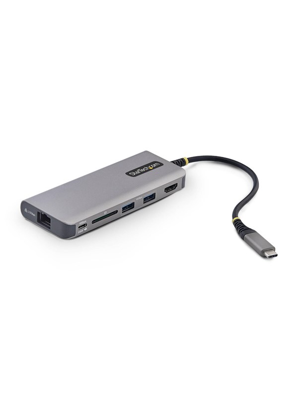 StarTech.com 177B-USBC-MULTIPORT USB-C to HDMI Multiport Adapter 140W PD Charging 4K 60Hz 3-Port USB 10Gbps Hub SD Card Slot 2.5GbE