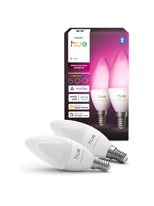 Philips Hue Kerte - E14 pære - White and color ambiance - 2-pak