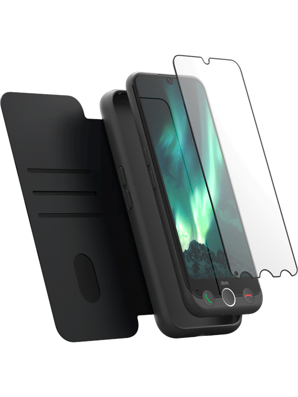 Doro Aurora A31 Plus 128GB/6GB - Graphite (A31 Incl. Wallet Case &amp; Protective Glass)