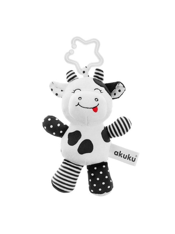 Akuku Plush hanging toy black/white COW billede