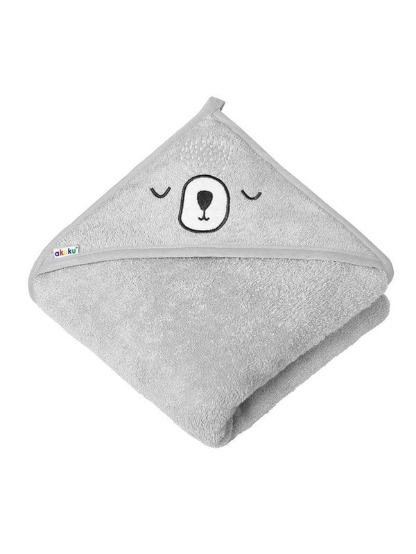 Akuku Baby hooded towel 100x100 cm / grey