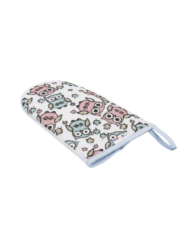 Akuku Washing glove terry with PU sponge OWLS billede