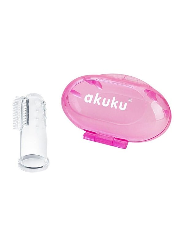 Akuku Silicone toothbrush and gums massager in case