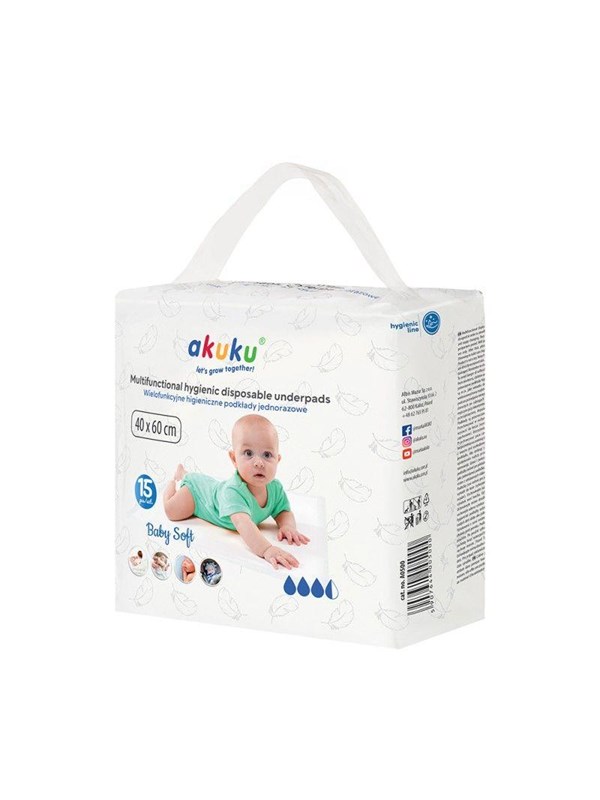 Akuku Disposable hygienic underpad 40 x 60 cm (15 pcs) billede