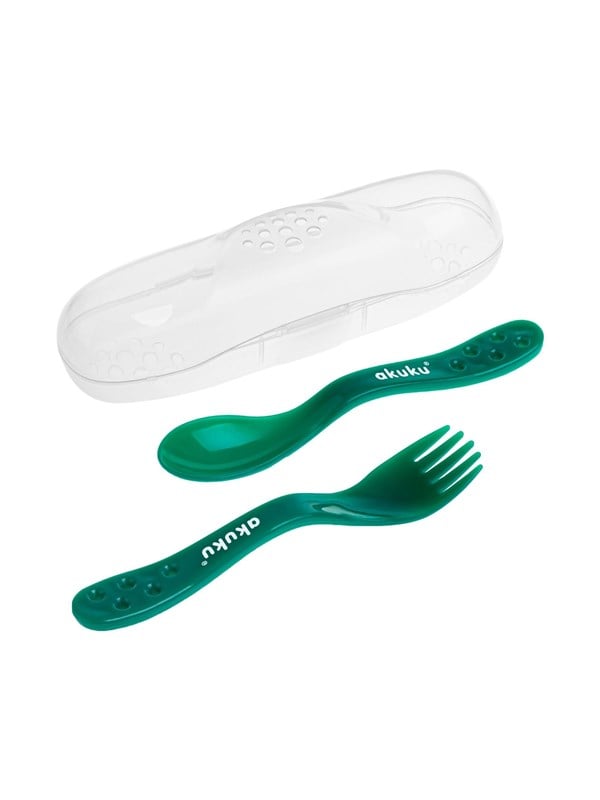 Akuku Cutlery set in case dark green