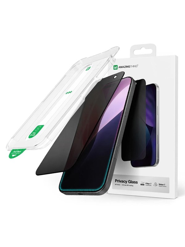 AmazingThing Titan Vision 7 Tempered Glass for iPhone 17 Pro Privacy