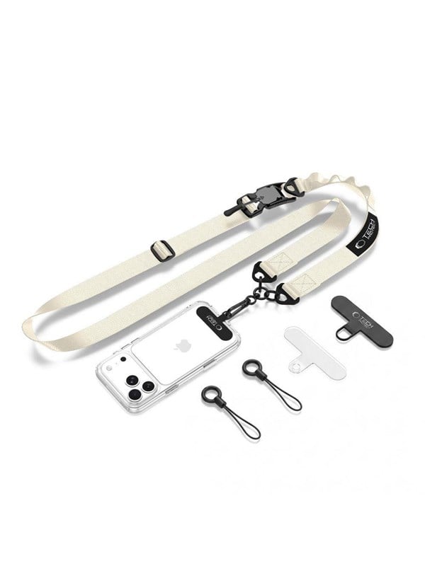 Tech-Protect C9S Rope Crossbody Phone Lanyard - Beige billede