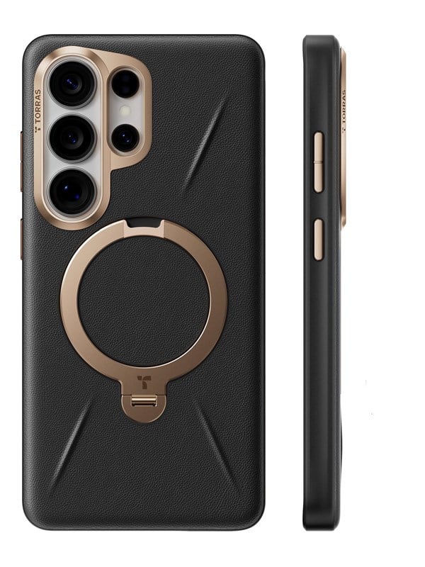 Torras Ostand Q3 VegSkin - obsidian black - Samsung Galaxy S26 Ultra