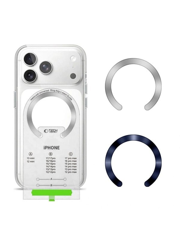 Tech-Protect MMP-210 MagSafe 2-Pack Magnetic Ring - Silver / Navy Blue