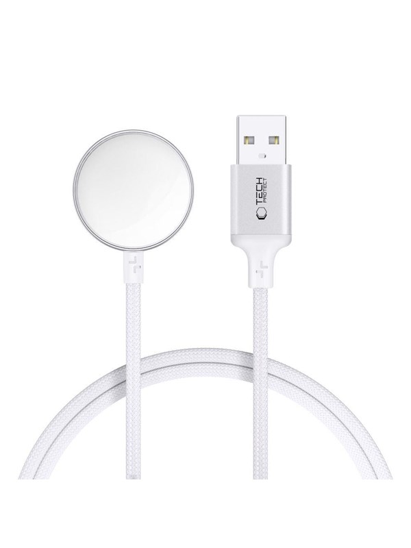 TECH-PROTECT MC02 ultraboost magnetisk opladerkabel 100 cm til Apple Watch, hvid