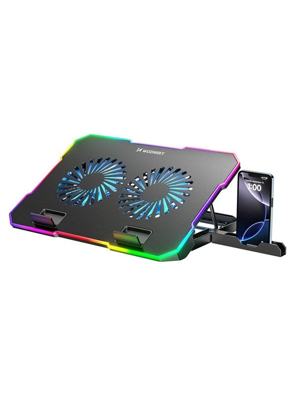 Wozinsky WDCX-A26 NitroCool RGB kølepude til gaming-laptop - sort