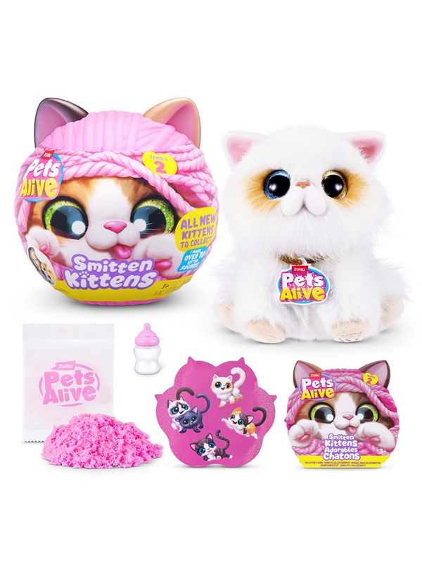 Pets Alive Smitten Kittens Series 2, Legetøjskat, 3 År, Interaktiv, Klingende, AAA