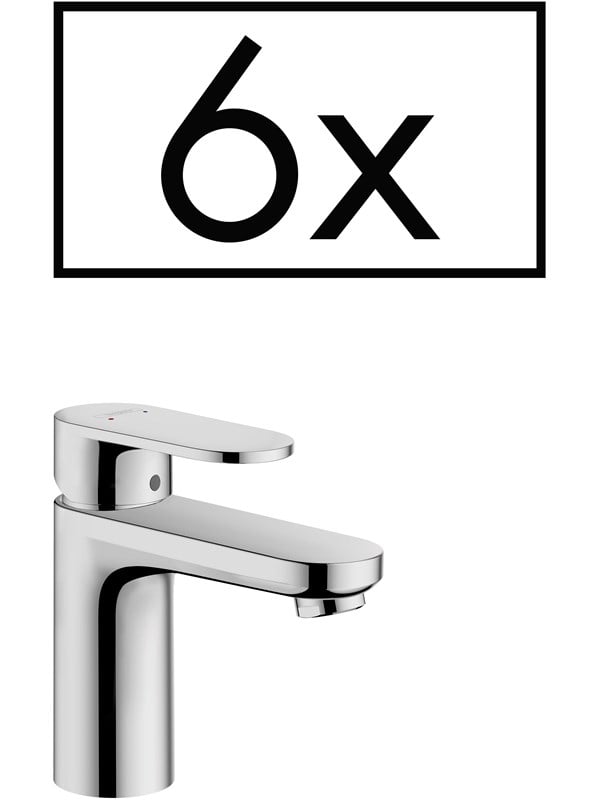 Hansgrohe Vernis Blend 1-grebs håndvaskarmatur 100 med løft-op bundventil projektpakke (6 stk.) krom billede
