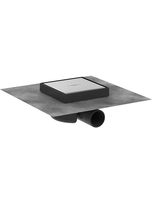 Hansgrohe RainDrain Spot kvadratisk afløbsskål 150 x 150 mm børstet rustfrit stål billede