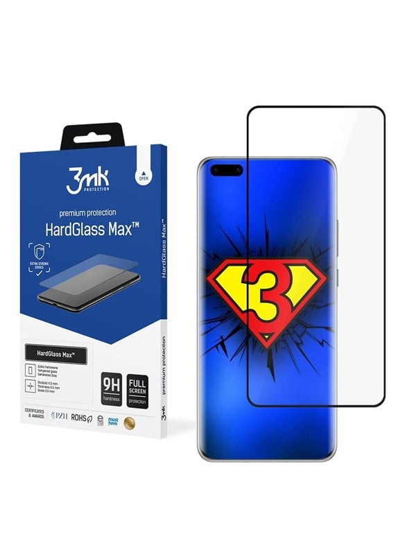 3mk Reinforced Tempered Glass HardGlass Max Black for Huawei P40 Pro + 5G