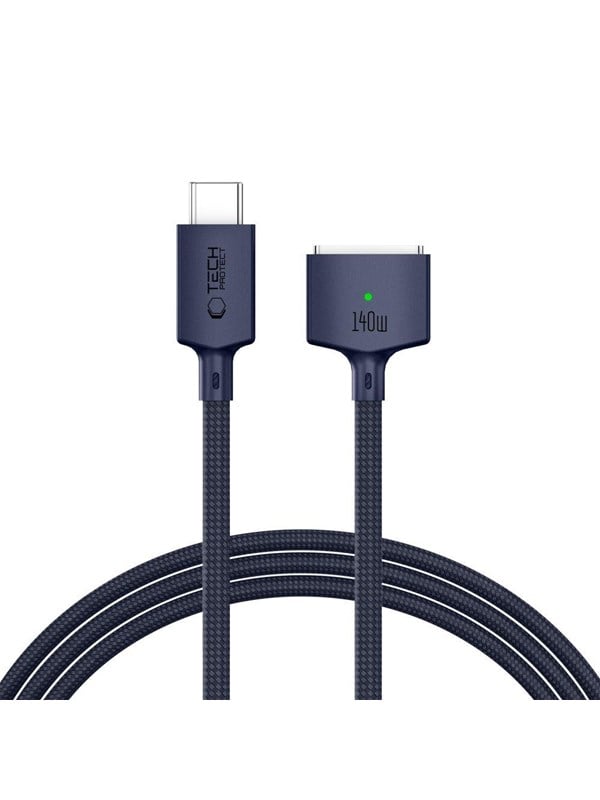 Tech-Protect MMC01 Ultraboost USB-C / USB-C MagSafe 3 140W 200cm Cable for MacBook - Navy Blue
