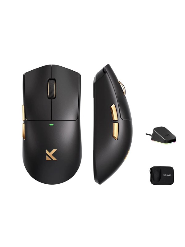 MCHOSE K7 Ultra Lightweight Wireless (Black Gold) - Gaming Mus - Optisk - 5 knapper - Sort