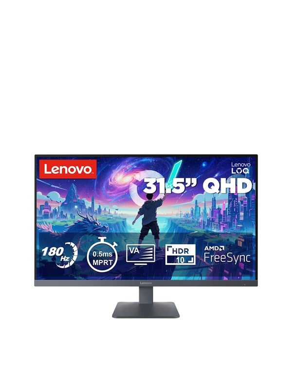 31.5" Lenovo LOQ 32Q-10QHD | IPS | 0.5ms MPRT | 180Hz | 2x HDMI + DP | FreeSync Premium | Natural Low Blue Light | Tilt | Legion Space| HDR10