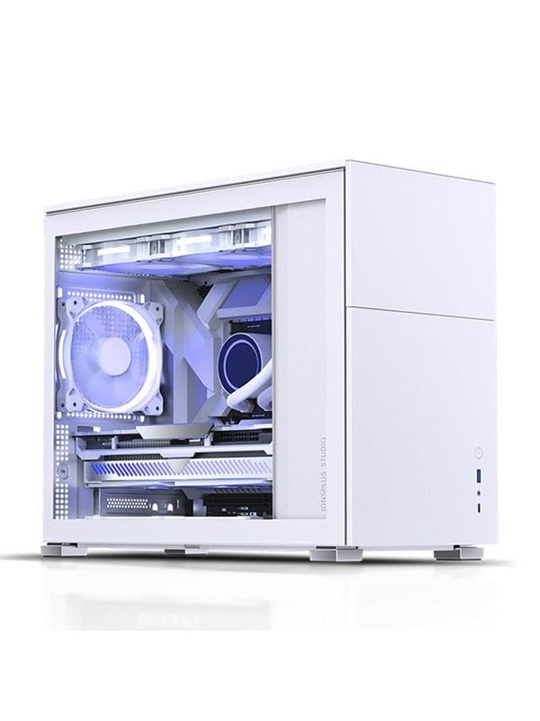 PC kabinet Micro-ATX Jonsbo D31 med hærdet glas - hvid