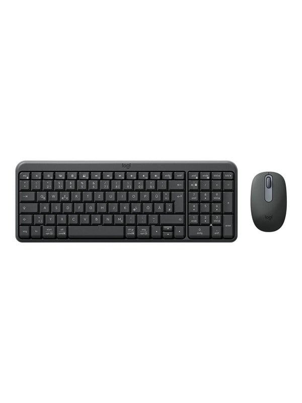 Logitech MK250 - keyboard and mouse set - QWERTZ - German - graphite Input Device - Tastatur & Mus sæt - Tysk - Sort