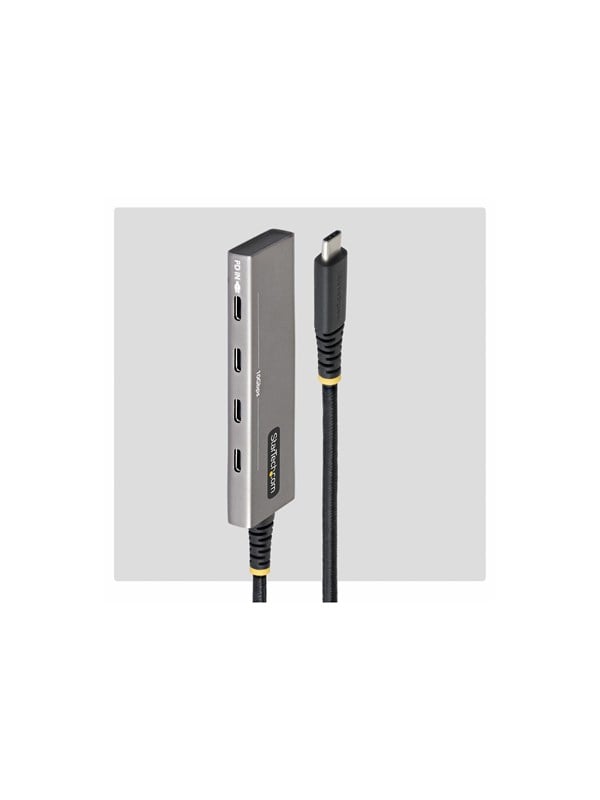 StarTech.com Startech - hub - 4-port 10 Gbps 100 W PD charging overcurrent protection PCR aluminium - 4 ports USB hub - USB 3.2 - 4 ports - Grå