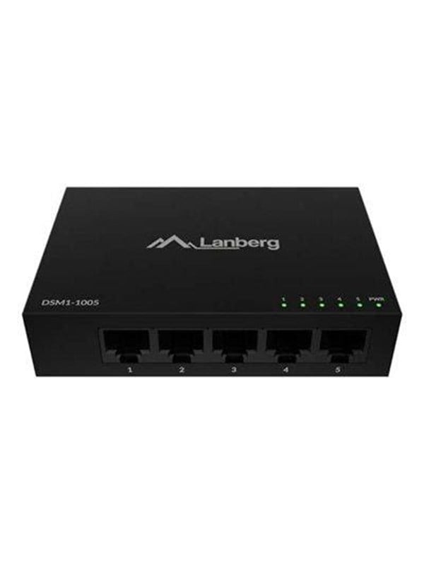Lanberg DSM1-1005 5-Port Gigabit Unmanaged Switch 12V Metal Case