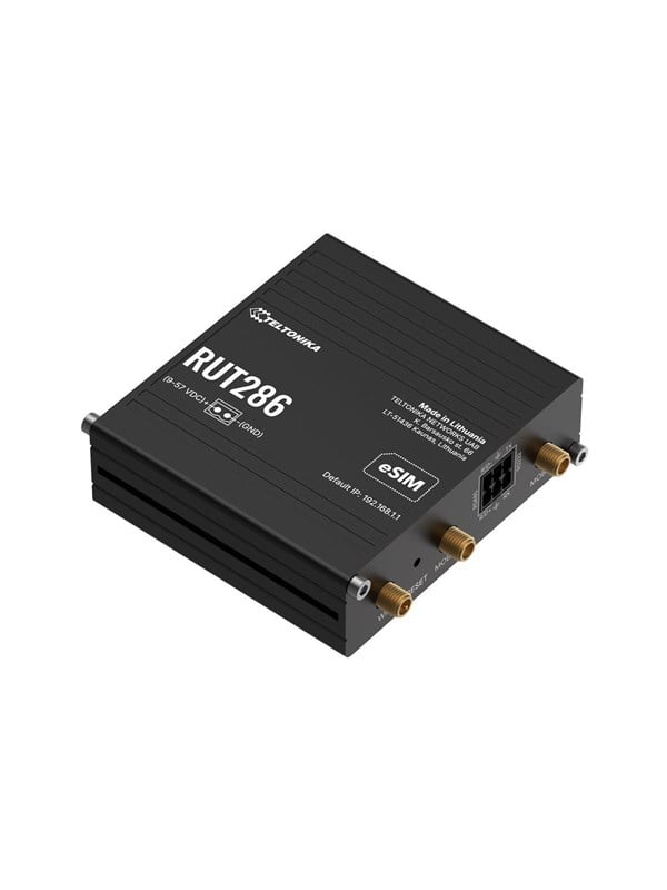 Teltonika RUT286 – wireless router – WWAN – Wi-Fi – 2G 3G 4G – DIN rail mountable surface-mountable wall-mountable – Wireless router N Standard – 802.11n