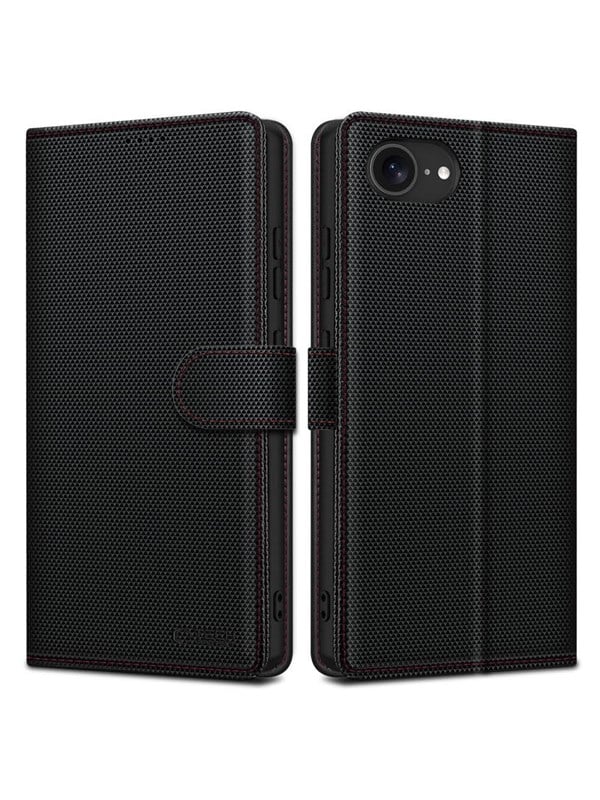Tech-Protect Wallet Case for iPhone 16e / 17e - Black