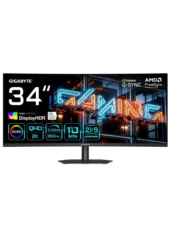 34" GIGABYTE MO34WQC36 - 3440 x 1440 (WQHD) - 360Hz - QD-OLED billede