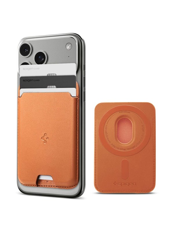 SPIGEN VALENTINUS MAGSAFE UNIVERSAL MAGNETIC CARD HOLDER METALLIC ORANGE