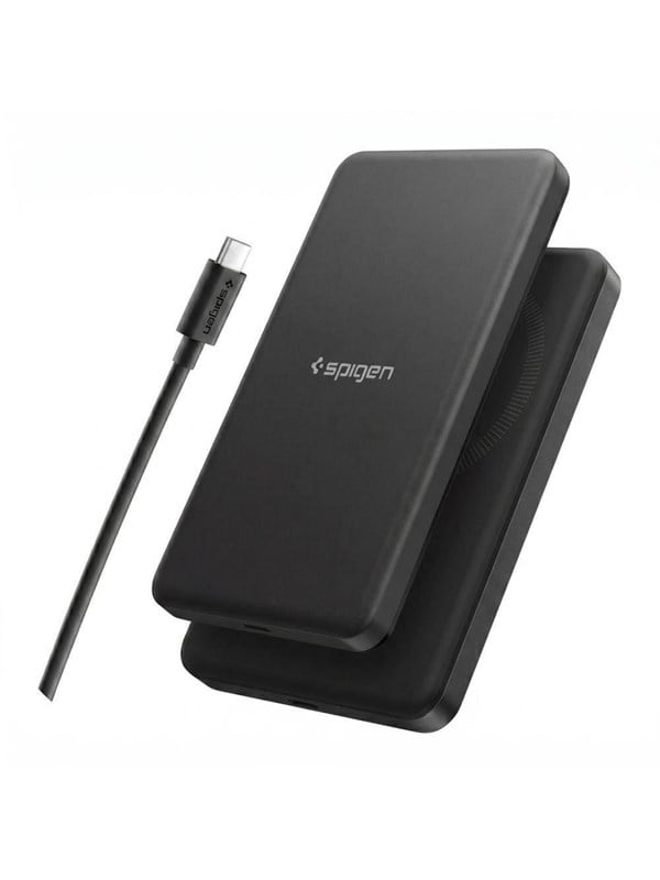 Spigen Essential EA2205MQ 5000MAH 22.5W QI2 Power Bank - Black Powerbank - Sort - 5000 mAh