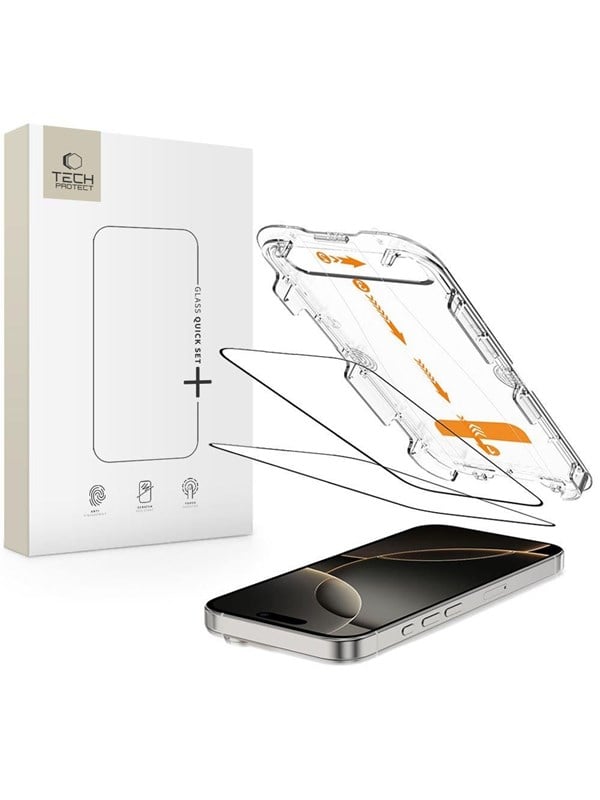 Tech-Protect Quick Set+ 2-pack Tempered Glass for iPhone 16 Pro