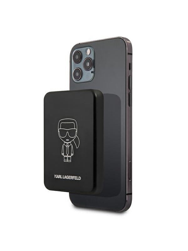 Karl Lagerfeld 3000mAh Inductive Powerbank with MagSafe - Black Powerbank - Sort - 3000 mAh