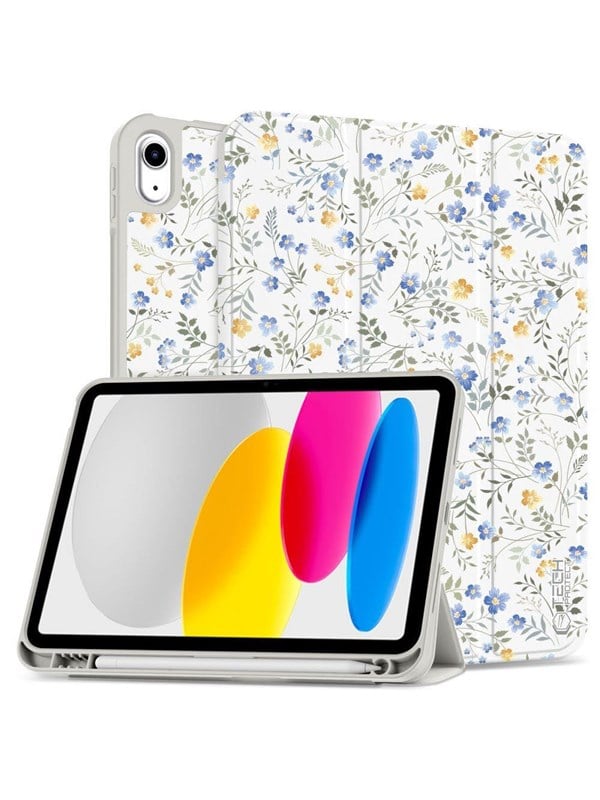 Tech-Protect SC Pen Case for iPad 10.9" 2022 (10th Gen.) / 11" 2025 (11th Gen.) - Daisies with Leaves billede