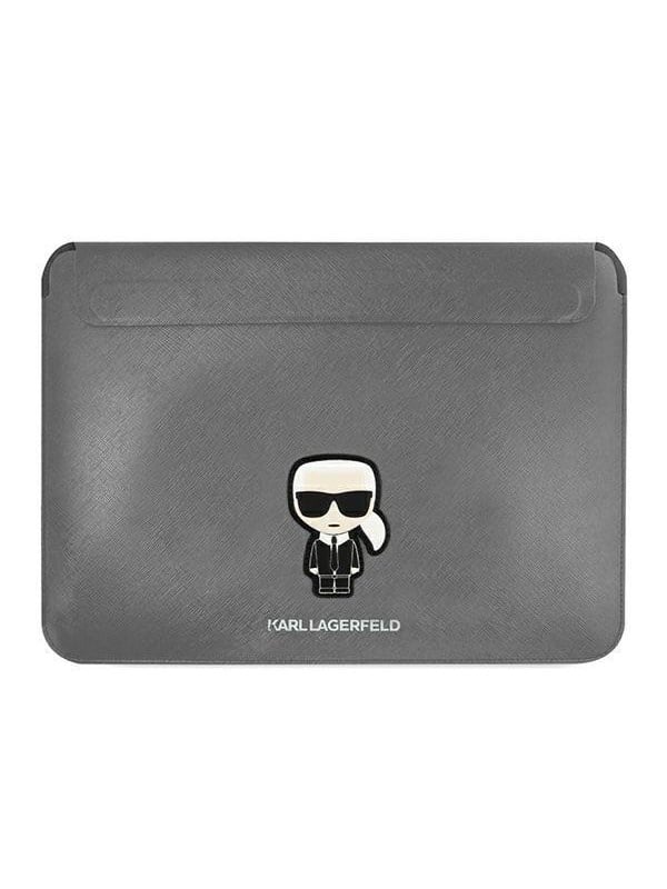 Karl Lagerfeld Saffiano Ikonik Karl case for a 13-14" laptop - silver