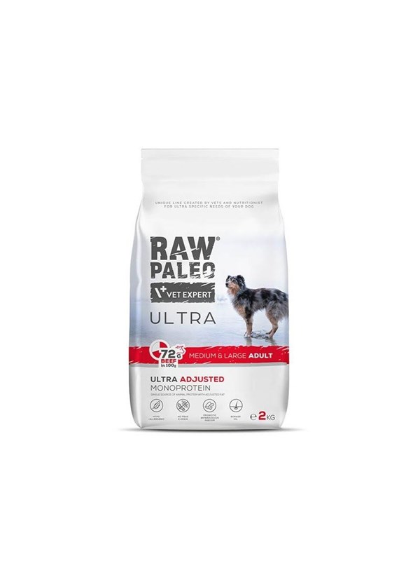 VetExpert Raw Paleo Ultra Medium&Large Adult Beef - dry dog food - 10 kg billede