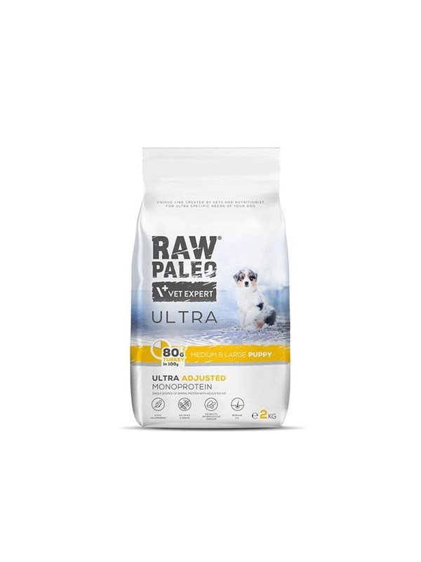 VetExpert Raw Paleo Ultra Medium&Large Puppy Turkey - dry food for puppies - 2 kg