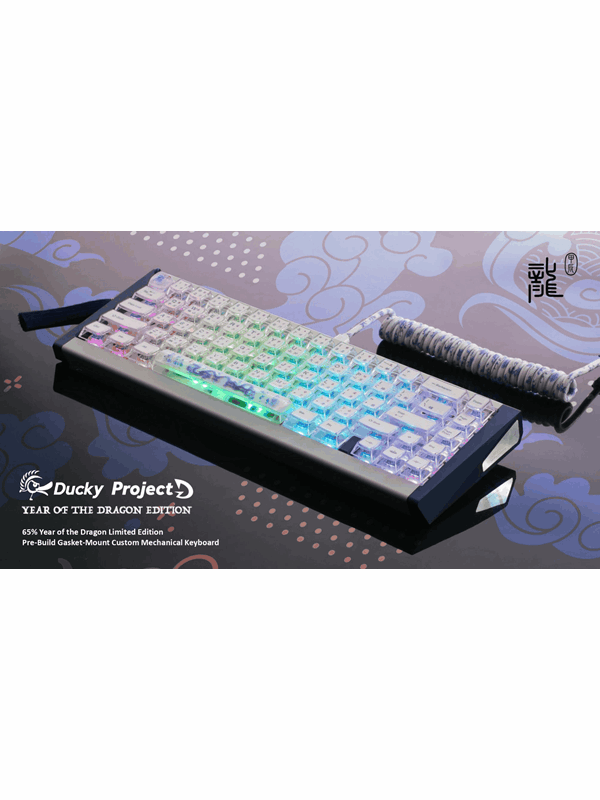 Ducky Outlaw65 - Year of the Dragon Limited Edition (Pre-Built) - ISO Nordic - Oriental Crystal - MX2A Purple (Tacticle) billede