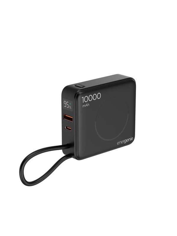 N--GEMBIRD 20 W Fast charging power bank with wireless charger 10000 mAh black