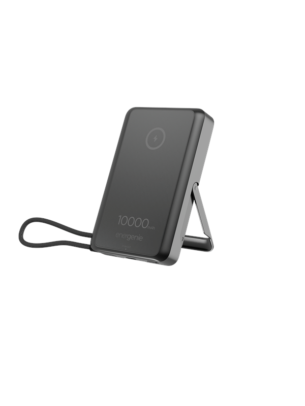Gembird 15 W Magnetic wireless powerbank with integrated stand Powerbank - Sort - 10000 mAh