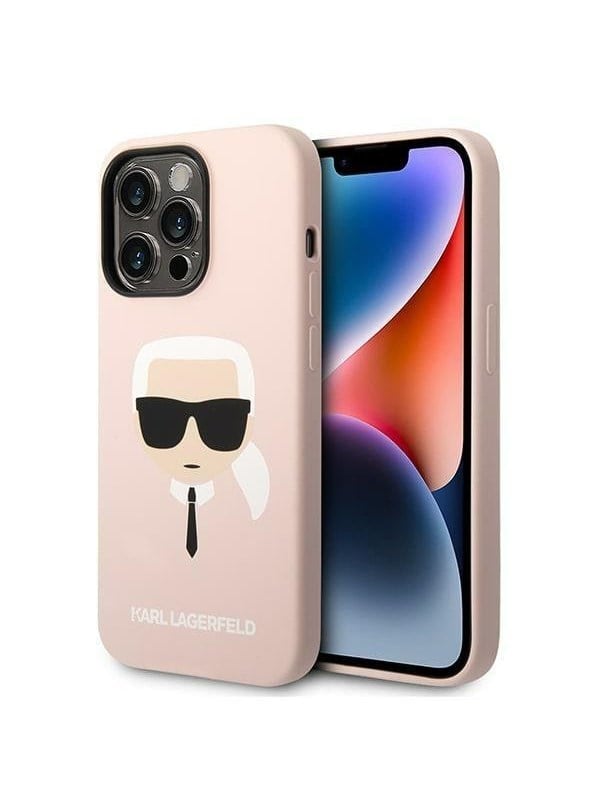 Karl Lagerfeld KLHMP14LSLKHLP iPhone 14 Pro 6.1 "hardcase light pink / light pink Silicone Karl`s Head Magsafe