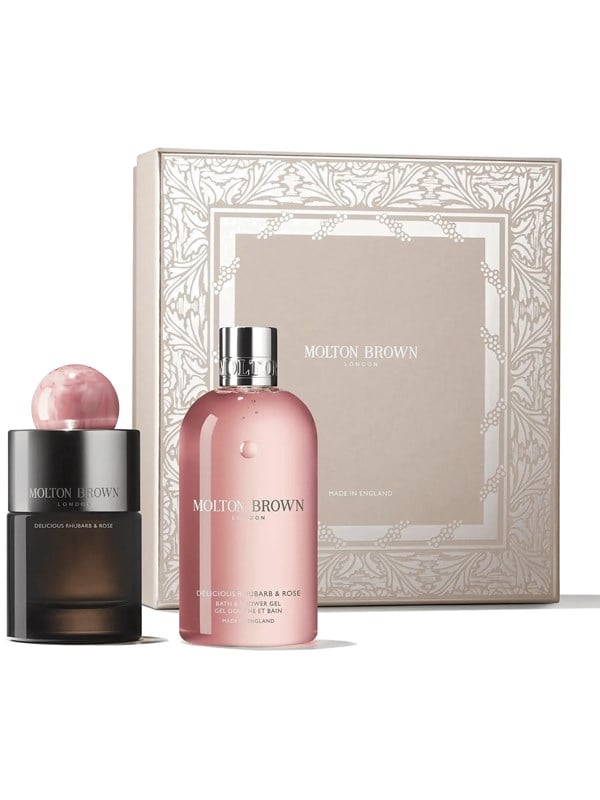 Molton Brown -gift Set Delicious Rhubarb & Rose Fragrance Set - Edp 100 Ml + Bath & Shower Gel 300 Ml