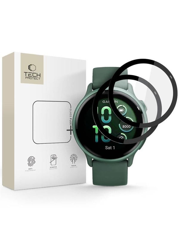 Tech-Protect Glass Flex+ 2-pack Hybrid Glass for Garmin Vivoactive 6 - Black