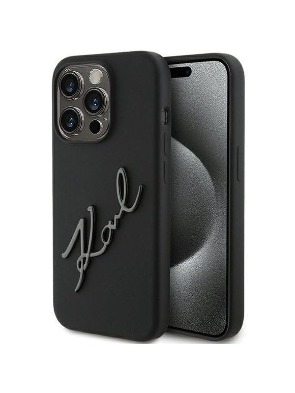 Karl Lagerfeld Silicone Karl Script case for iPhone 15 Pro - black