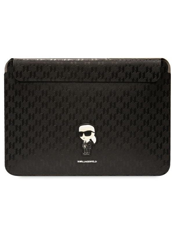 Karl Lagerfeld Saffiano Monogram Ikonik case for a 16" laptop - black