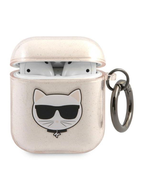 Karl Lagerfeld Glitter Choupette Case for AirPods 1 / 2 - Gold