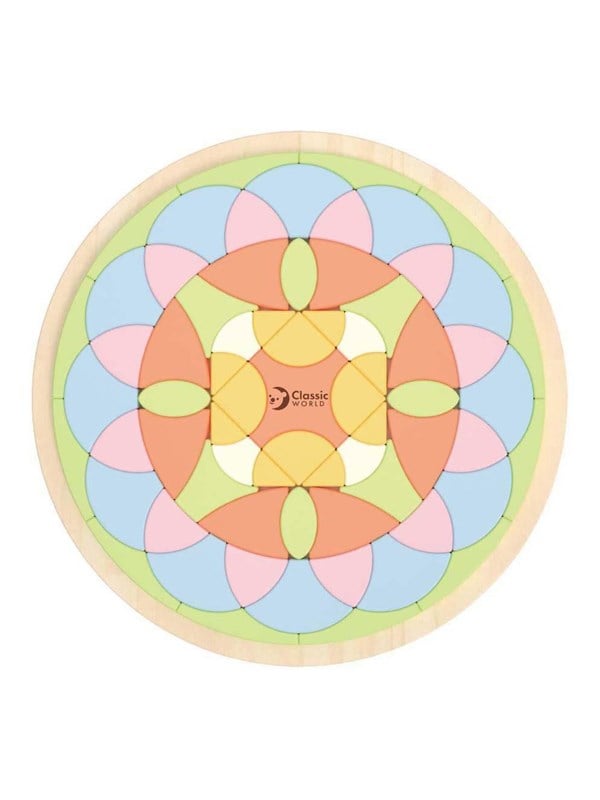 Classic World Wooden Mandala Puzzle Flower Wood