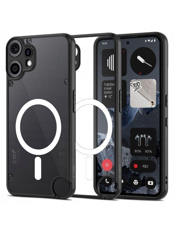 Tech-Protect MagMat MagSafe Case for Nothing CMF Phone 2 Pro - Black & Clear