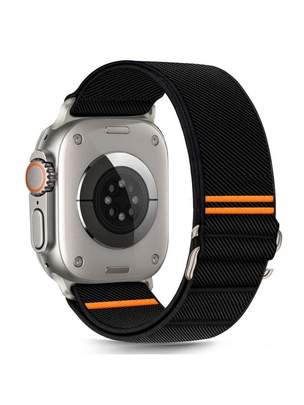 Tech-Protect Nylon Slip Strap for Apple Watch 44 / 45 / 46 / 49 mm - Black